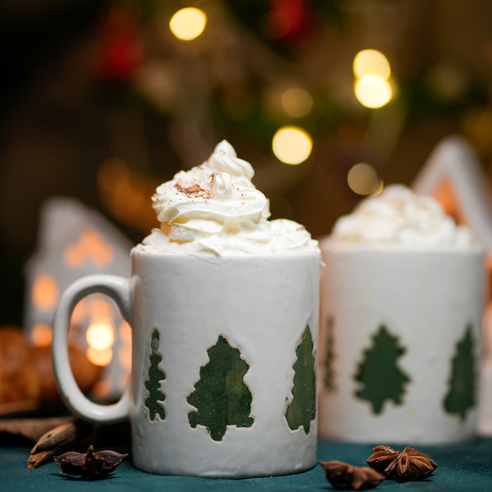 Snowy Christmas Tree Mug | Winter Wonderland Holiday Cup