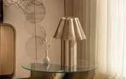 Kenji Table Lamp | White Conical Metal & Rafia Designer Table Lamp for Living Room
