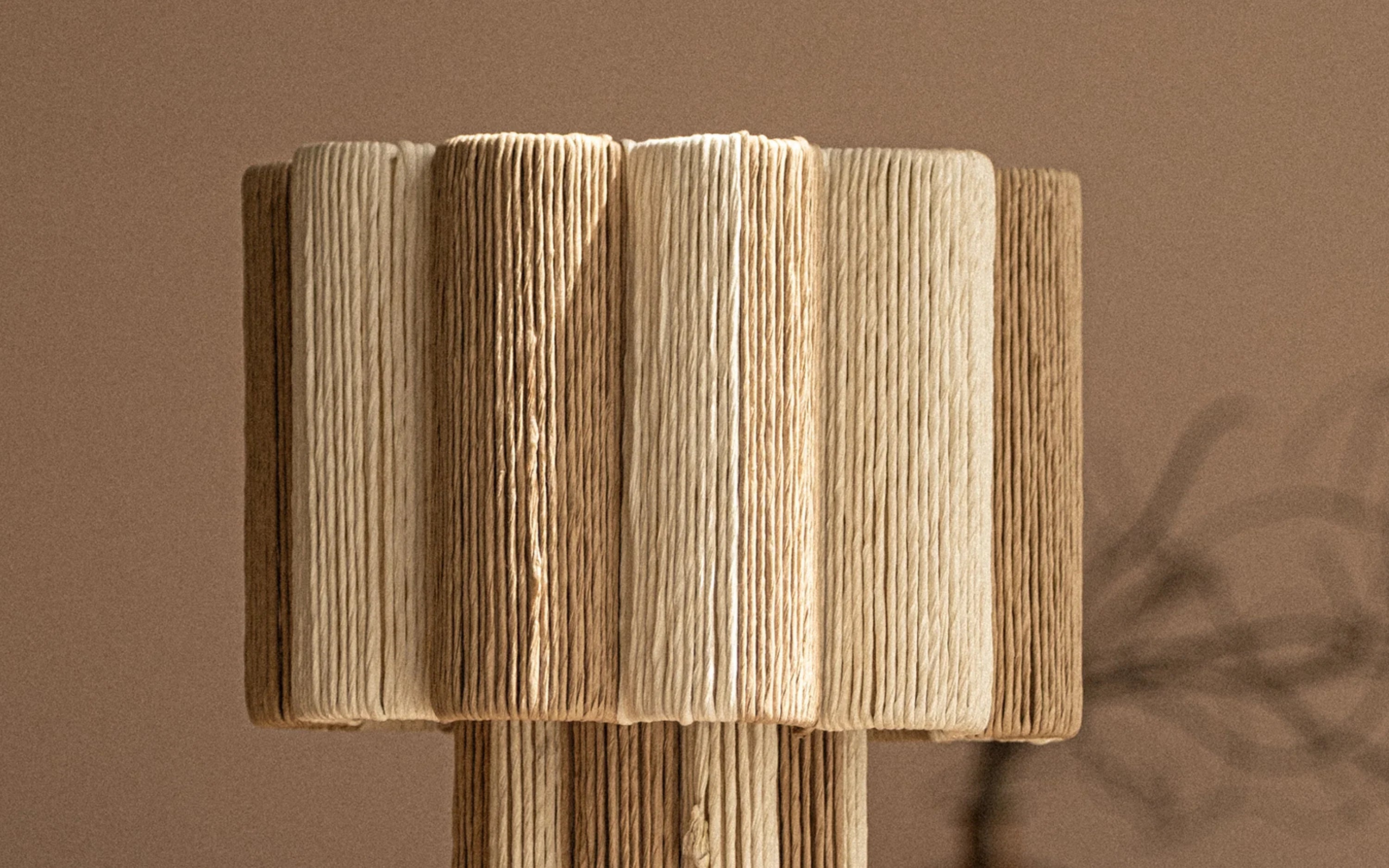 Kenji Table Lamp White | Metal and Rafia