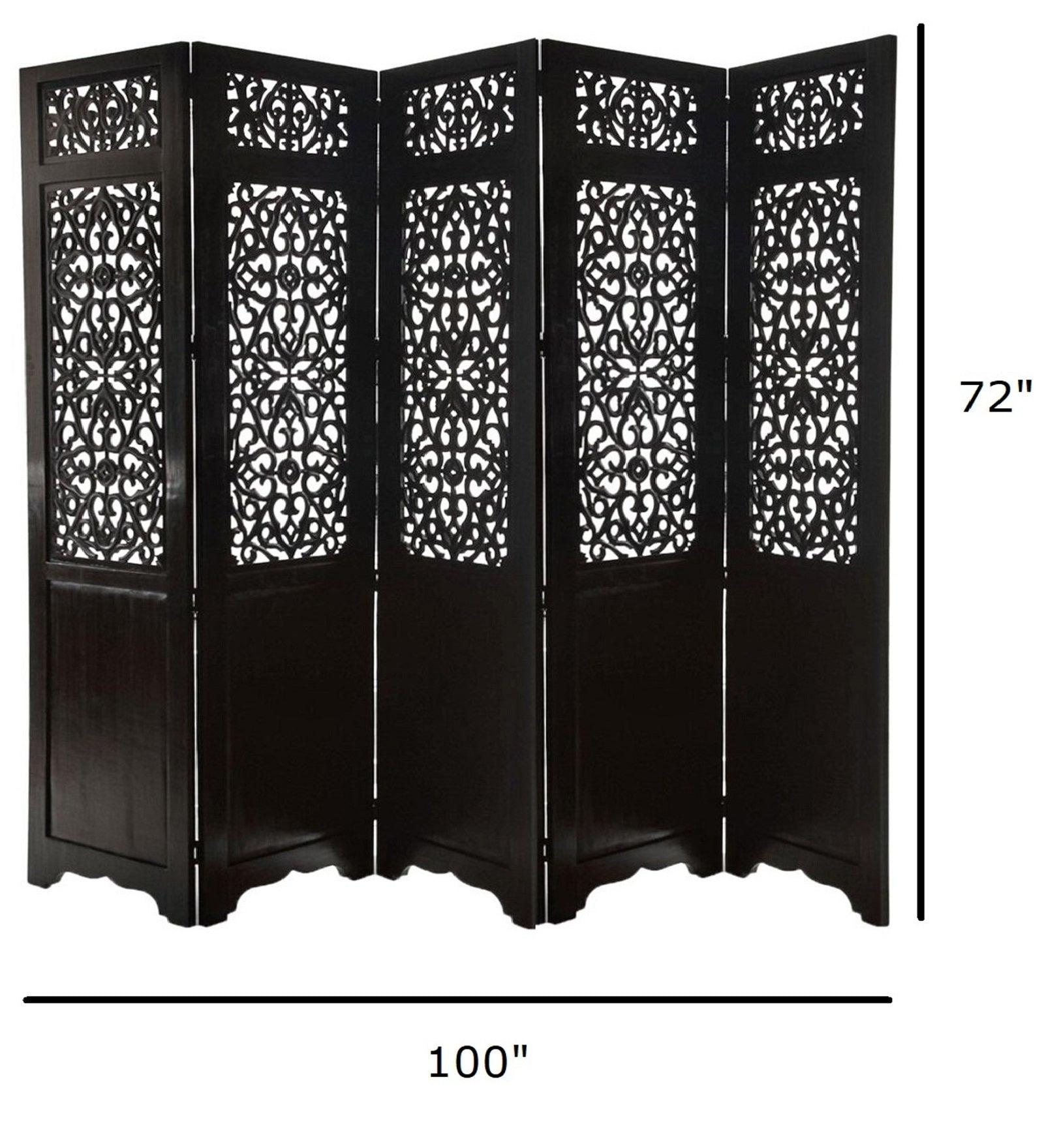 Mango Wood & MDF Jali Room Separator with Panels