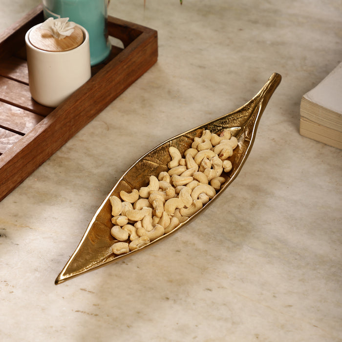 Straight Leaf Decorative Serving Tray Platter