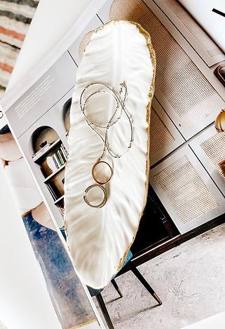 Feather Trinket With Golden Edges