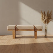 Belmont Cream Boucle Bench | Seating Table Bench for Living Room