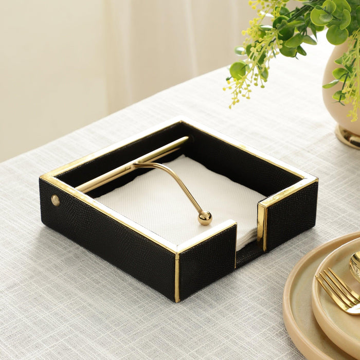 Opus Leather Napkin Cradle & Napkin Holder | Tissue Paper Box for Kitchen