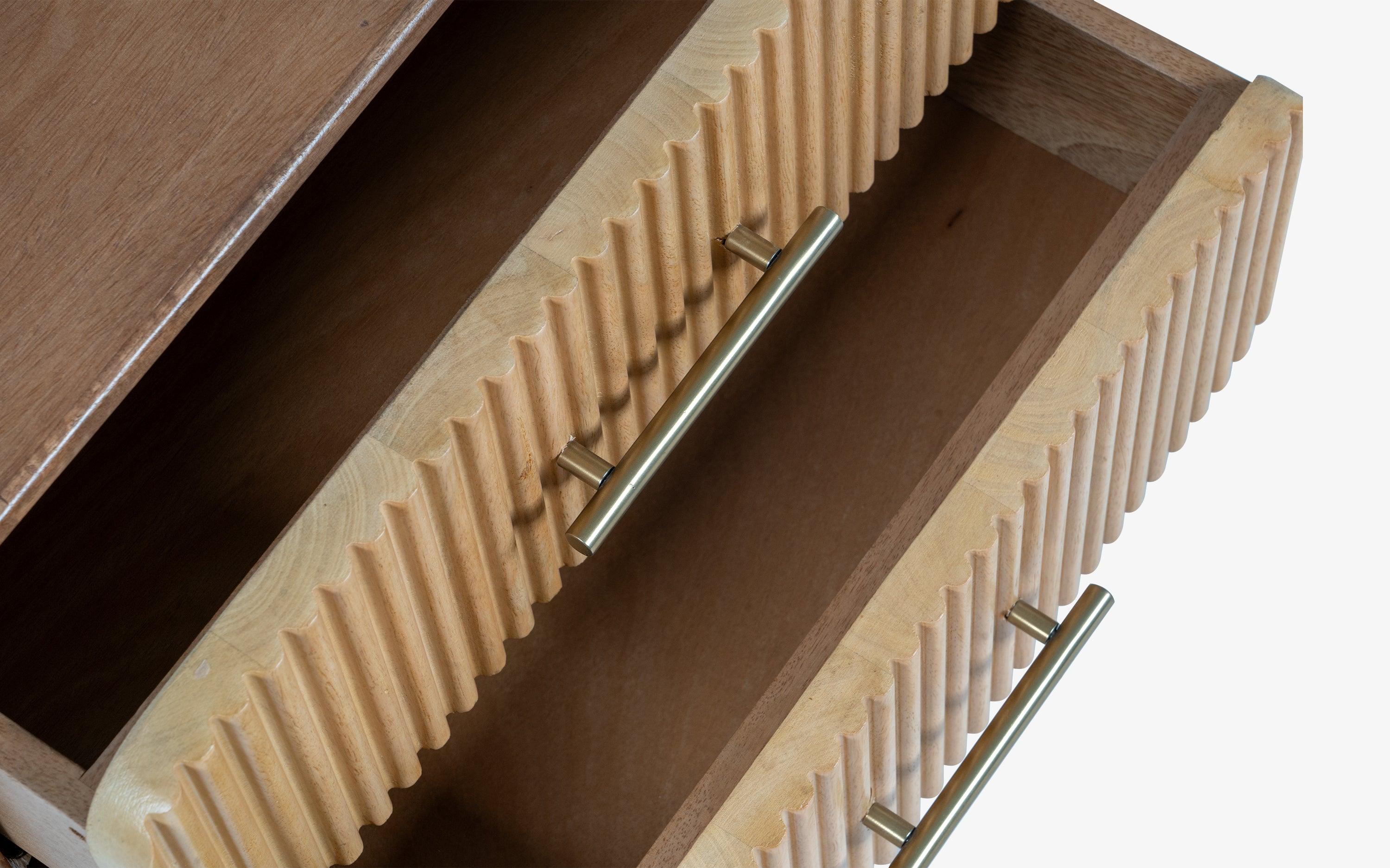 Linn Bedside Table | Mango Wood and Mango Veneer