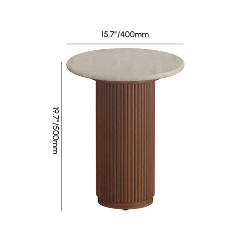 Lina Wood Marble Side Table