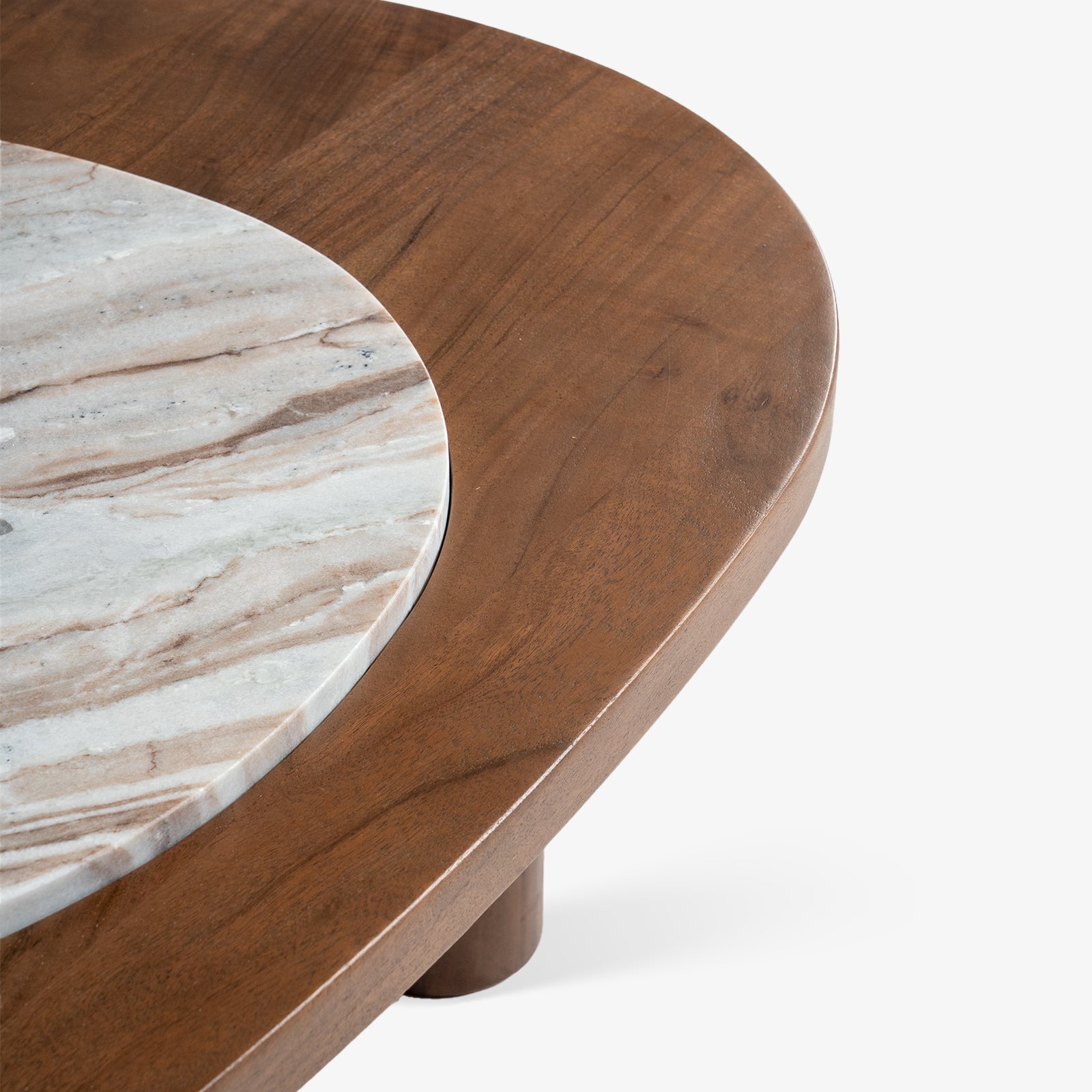 Aura Marble Coffee Table | Toronto Marble & Acacia Wood Center Table for Living Room