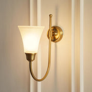 Hockey Wall Lamp Antique Brass Finish with Frosted Hammered Glass Shade for Living Room, Bedroom, and Home Decoration