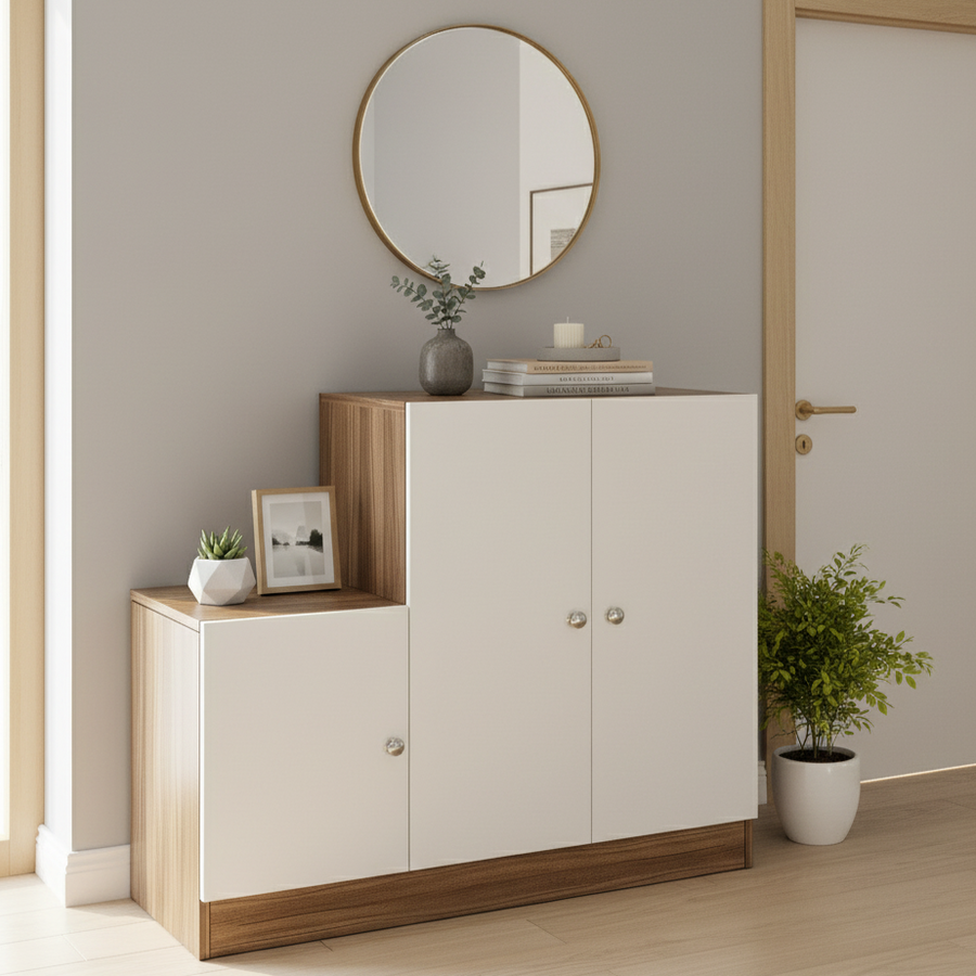 Shoe Rack Cabinet with Doors and Storage - Embliss
