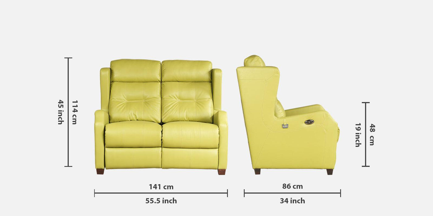 Athen Motorized Recliner Anti Scratch Faux leather High tech Modern design Sofa in Lime green Colour