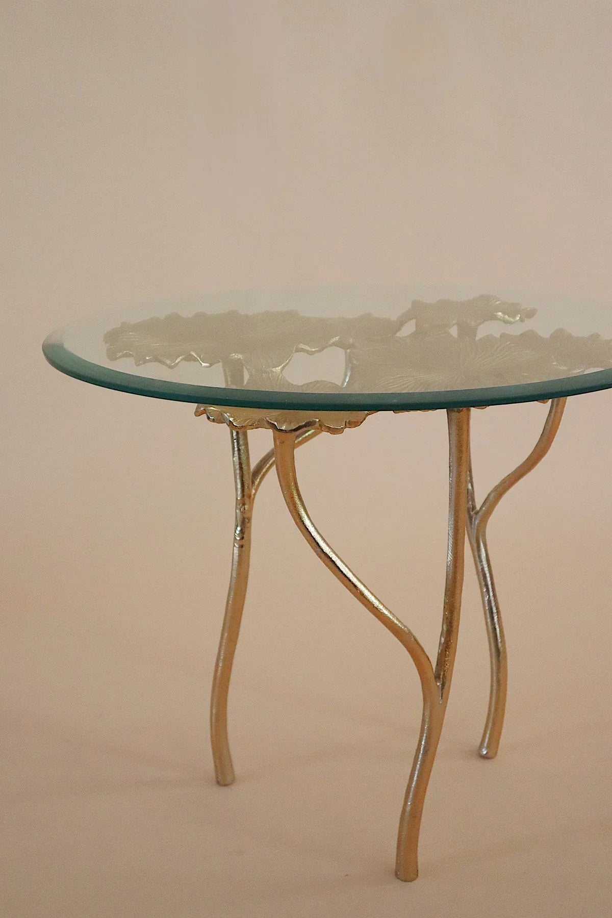 Nelumbo Coffee Table for Living Room | Lotus Inspired Designer Gold Sculptural Center Table