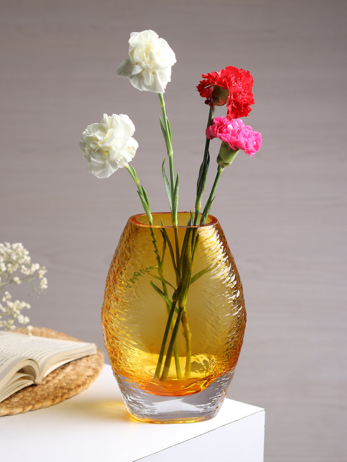 Solara Amber Crystal Vase