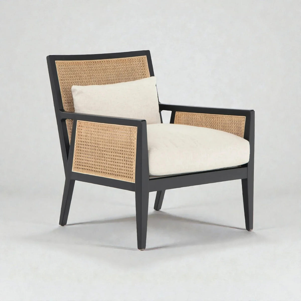 LEBANON Teak Wood Arm Chair | Upholstered Wooden Lounge Chair for Living Room