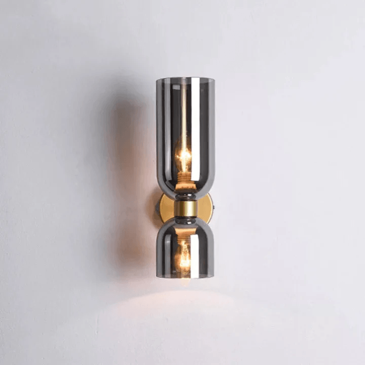 Modern Double Shade Wall Lamp Light | Glass LED Wall Sconce for Bedroom, Living Room