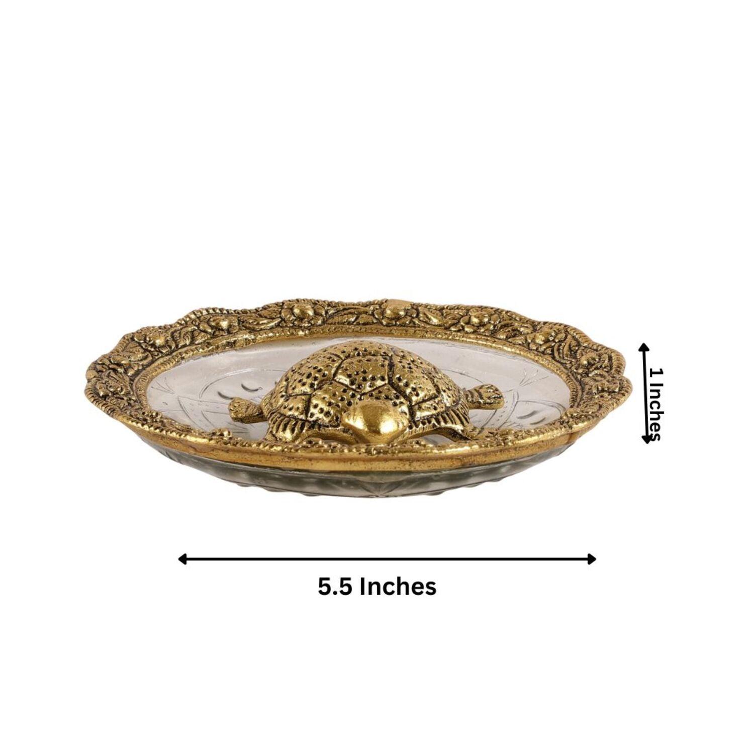 Turtle on Plate Vastu Statue | Prosperity Tortoise Figurine