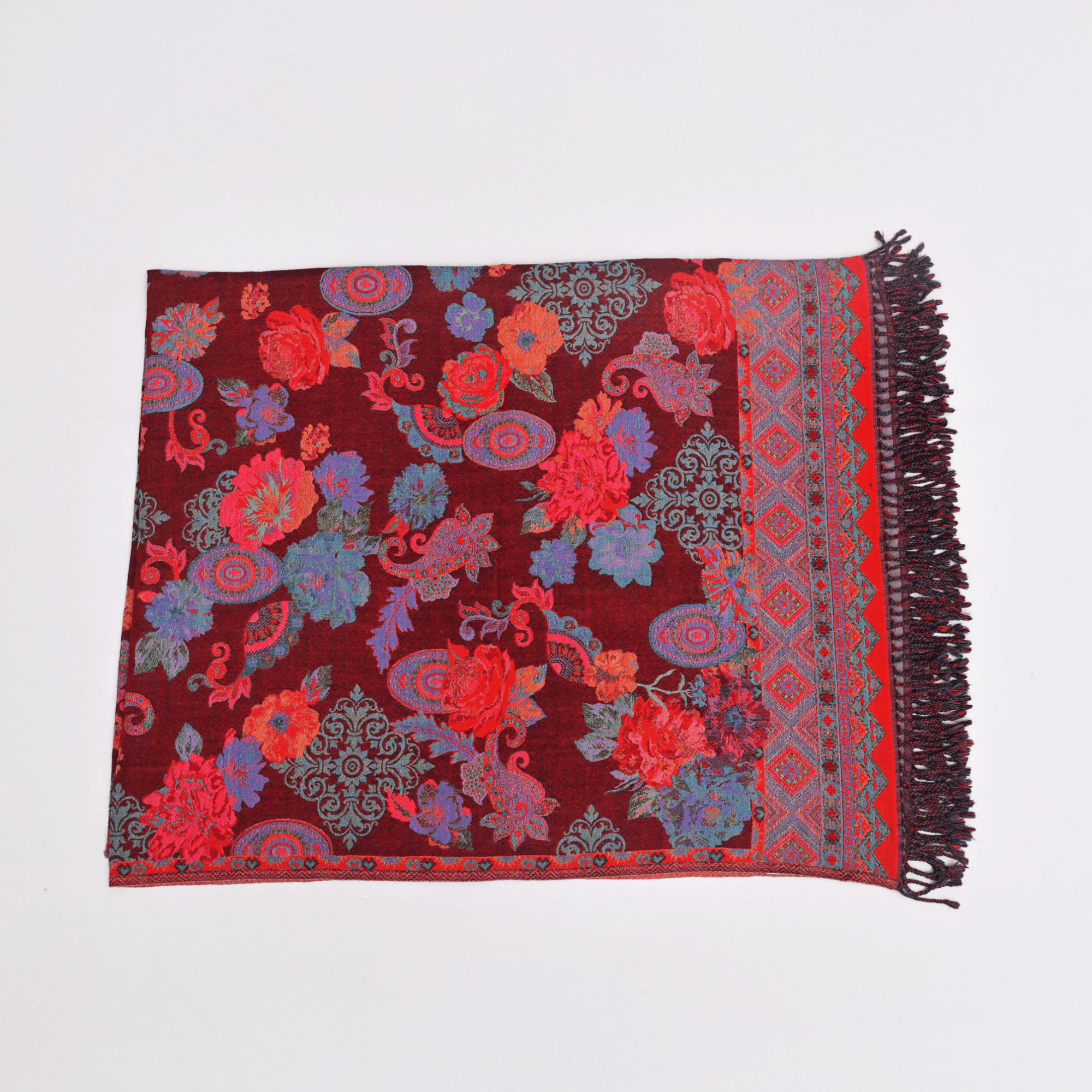 Crimson Royale Fine Wool Throw