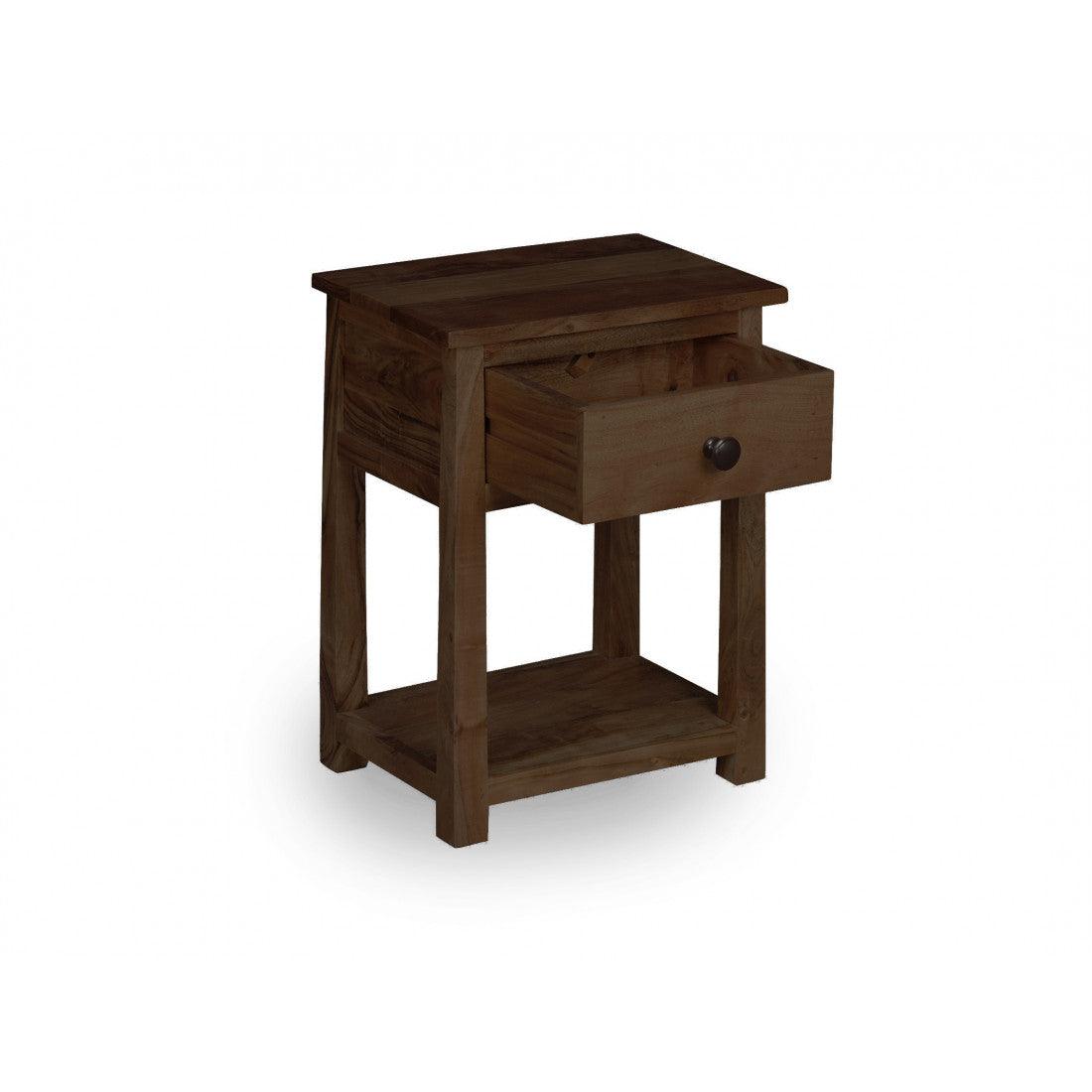 Riverton Solid Sheesham Wood Side Table with Storage | Bedside & Sofa Side Table with drawer