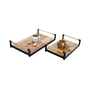 Elegant Wooden Serving Tray with Handles - Perfect for Breakfast in Bed and Home Decor (Set of 2)