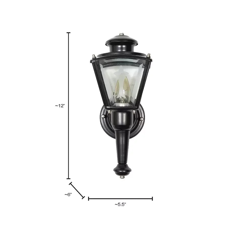 Carriage Vintage Black Steel Outdoor Wall Light