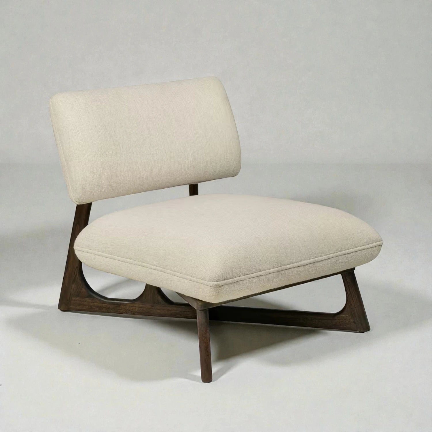 Kartha Solid Teak Wood & Fabric Upholstery Armchair