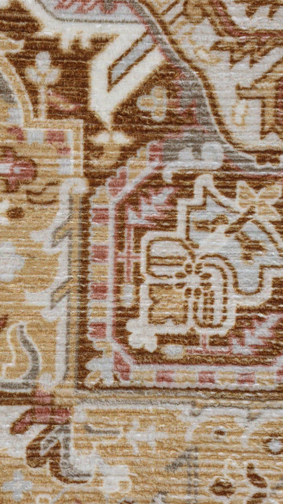 Traditional Rug in a Bag-Washable Indoor/Outdoor Carpet for Bedroom/Living Area/Home-Anti Slip Backing, Polyester Self Backing for Longevity-Foldable & Easy to Store (Rectangle)