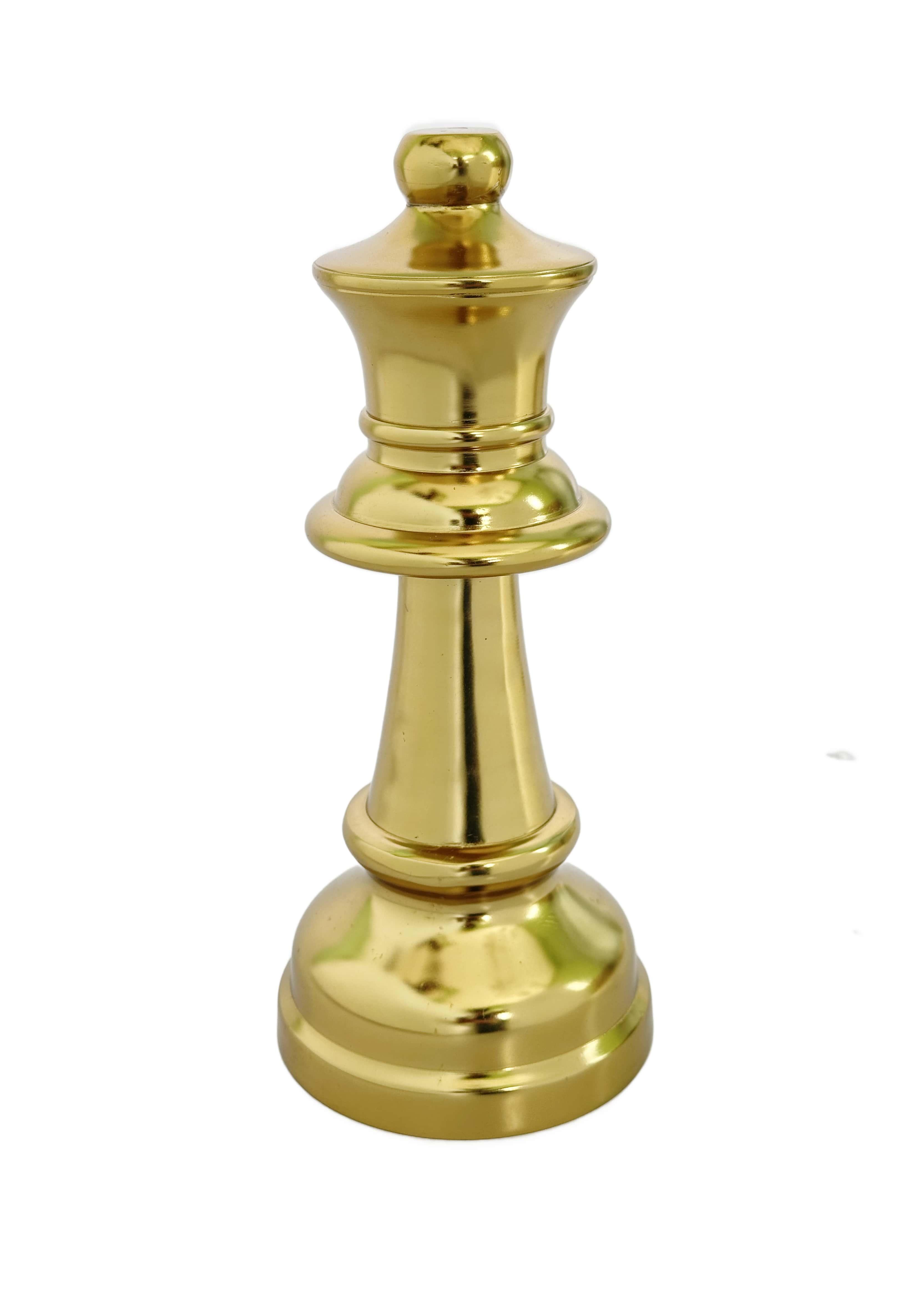 Oversized Chess Showpiece for Living Room | Handcrafted Gold Finish King & Queen Home Decor Item