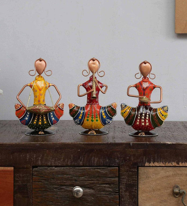 Sitting Doll Mini Human Figurine Set of 3 | Showpieces for Living Room Decor