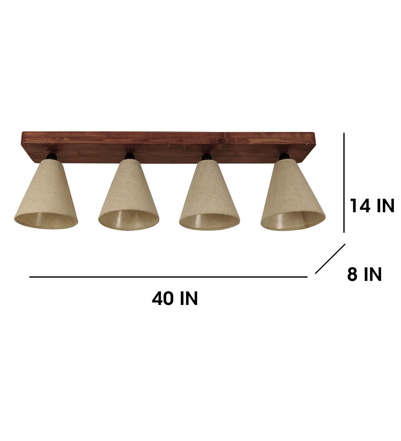Terzo Brown Wooden 4 Series Ceiling Lamp