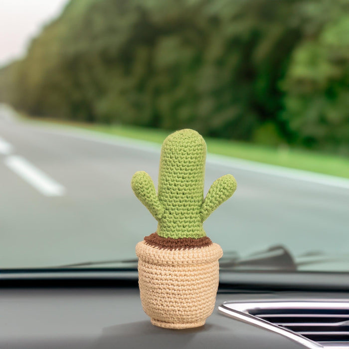 Crochet Cactus Pot for Table Decor | Decorative Showpiece for Gifts