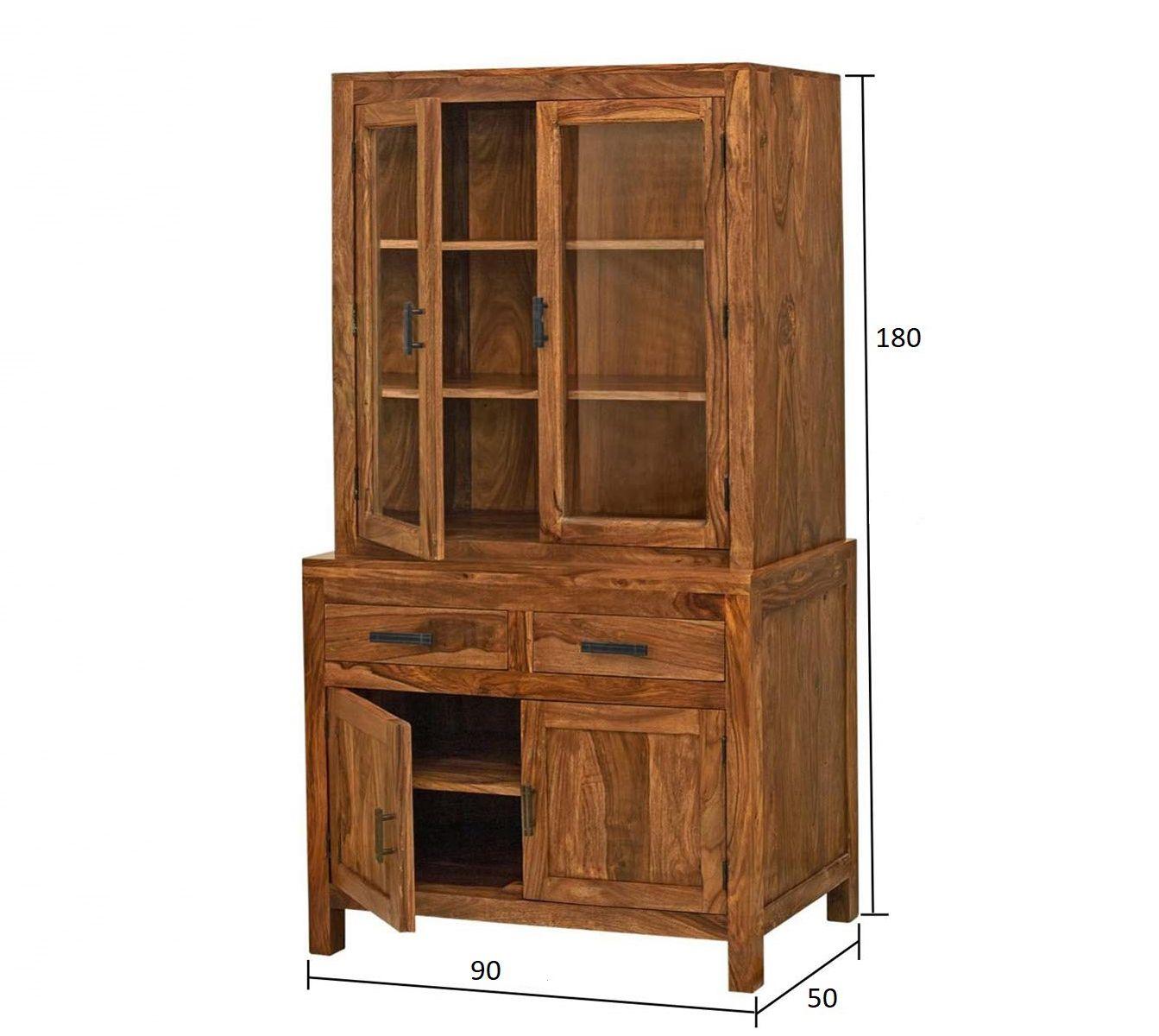 Solid Sheesham Wood Crockery Cabinet | Kitchen Cabinet | Storage Unit