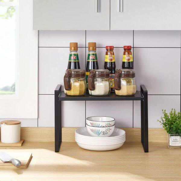 Expandable Countertop Storage Stand | Adjustable Kitchen Appliance Organizer | Kitchen Storage Rack