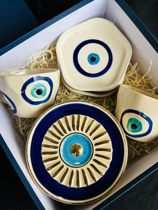 Evil Eye Cups & Saucer with Gift Box | Gift Hamper for Women