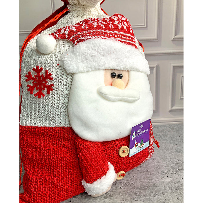 Knitted Christmas Sack for Christmas Gifts and Home Décor