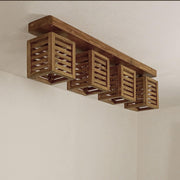 Lyon Brown Wooden 4 Series Ceiling Lamp