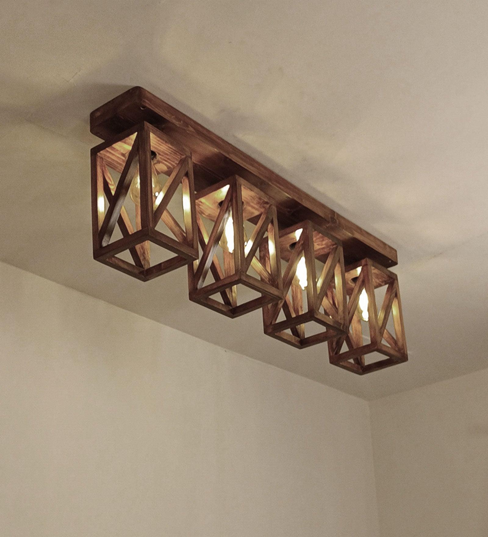 Symmetric Brown 4 Series Ceiling Lamp