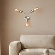 Salcia Silver Artsy Triple Wall light by Décor in Pewter Finish