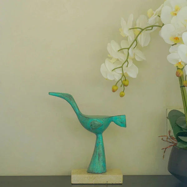 Verdant Grace - Metal Flightless Bird Sculpture