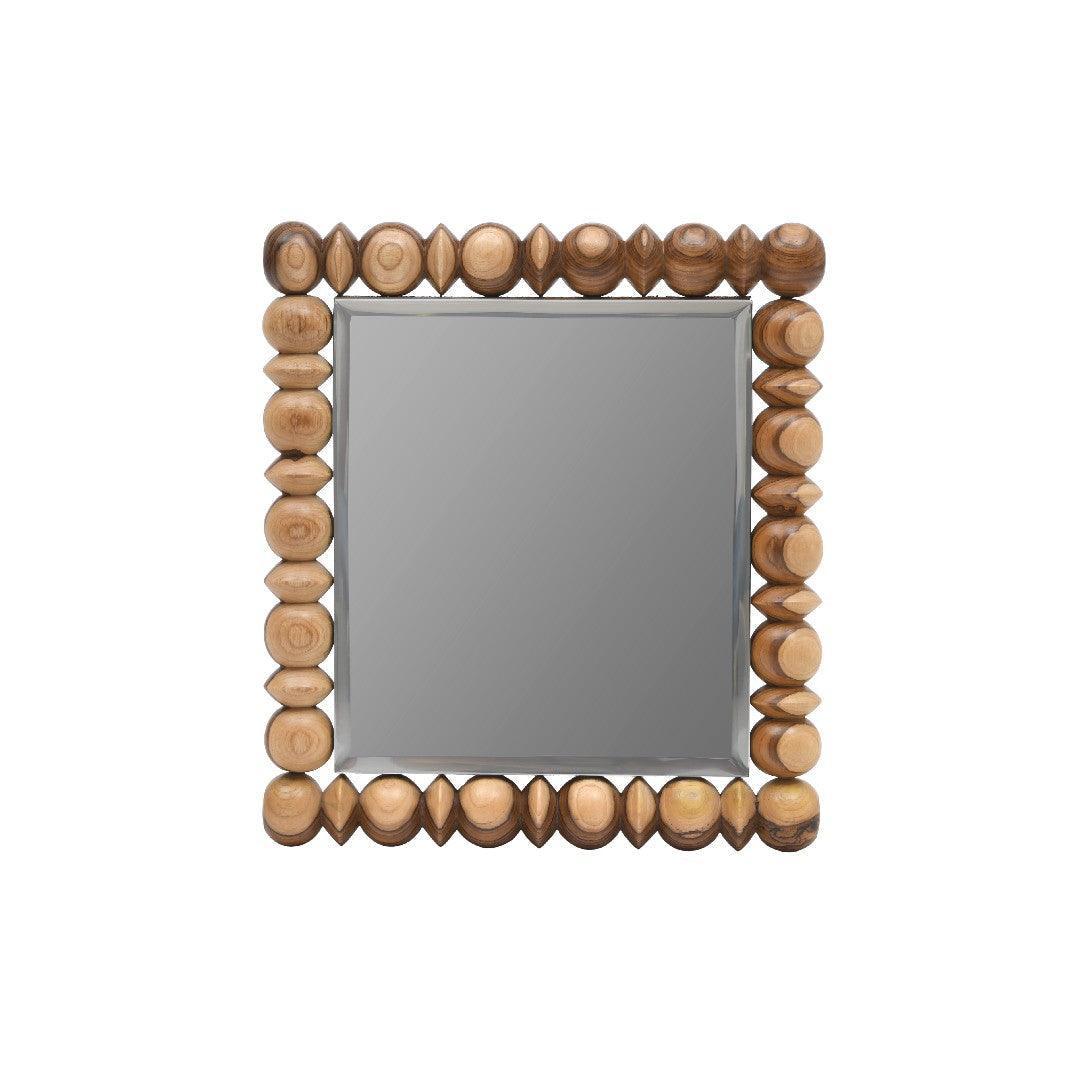 Levon Natural Teak Wood Wall Mirror | Rustic Wooden Mirror