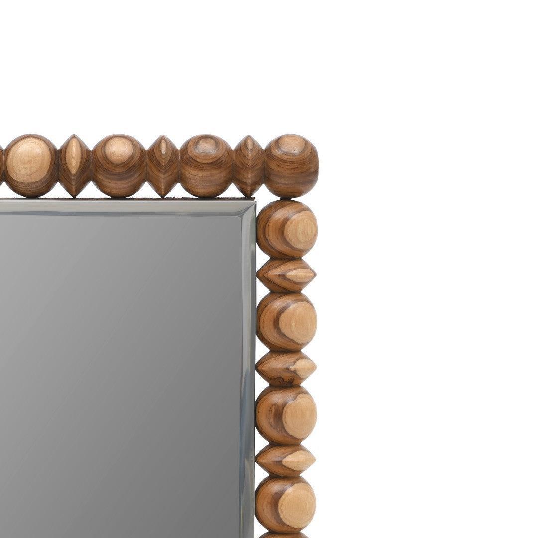 Levon Natural Teak Wood Wall Mirror | Rustic Wooden Mirror