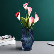 Whirly Blue Crystal Vase