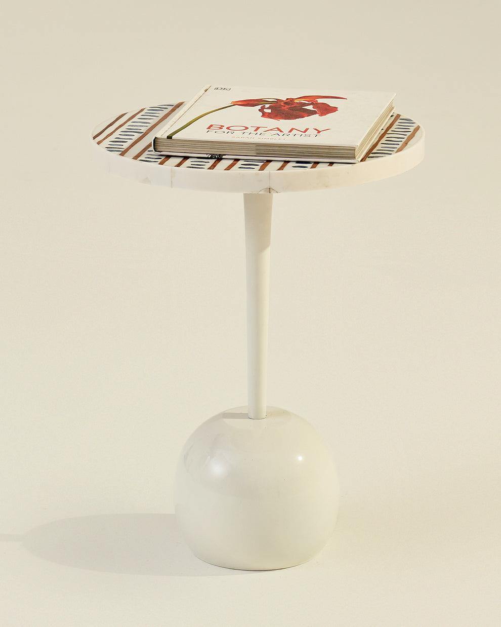 Sambhal Antique Design End Table | Designer Corner Table & Round Side Table for Living Room