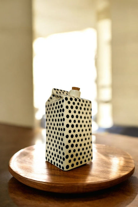 Polka Dot Milk Carton Vase