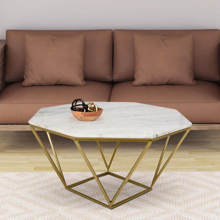 Signum Marble Hexagon Shaped Coffee Table