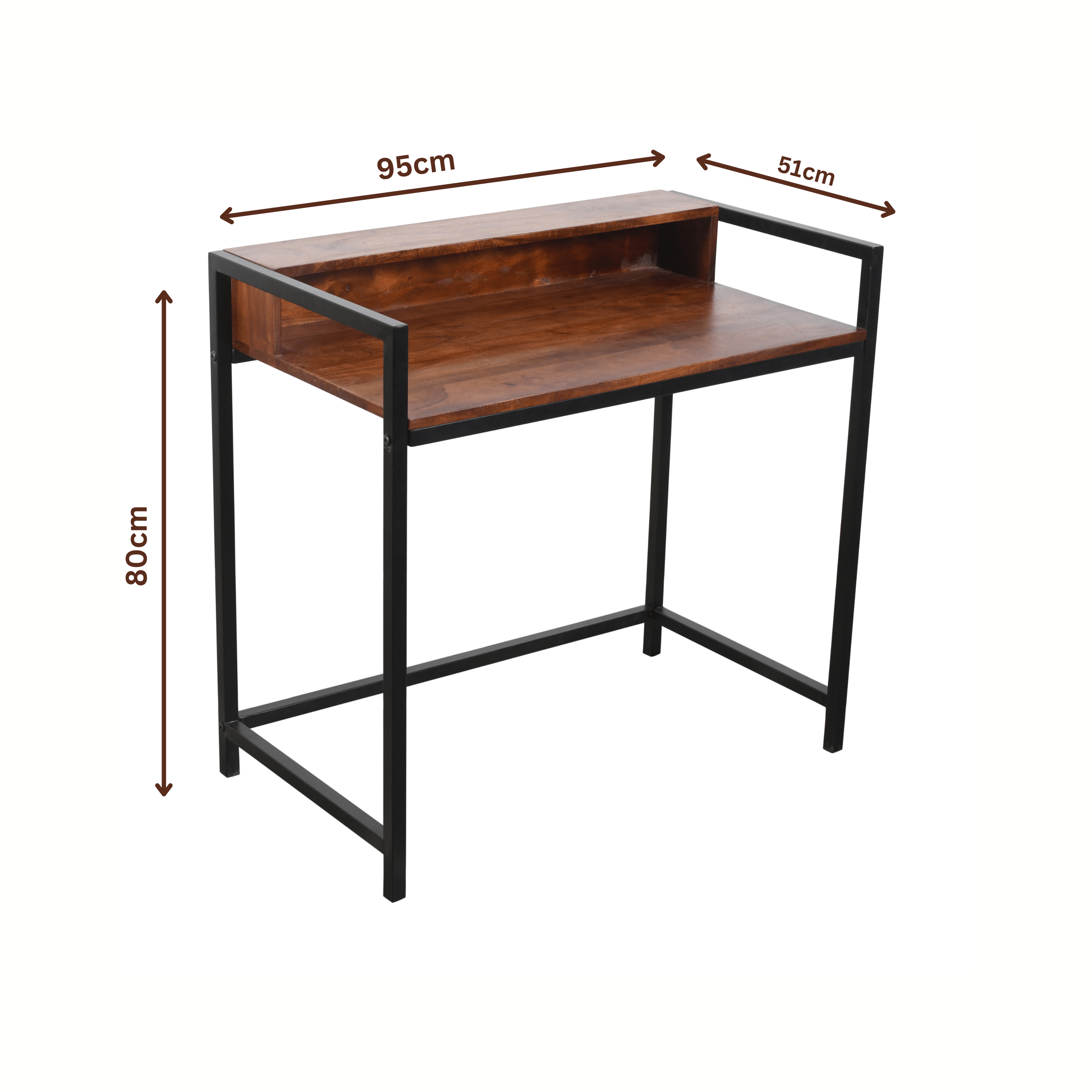Minicoy Compact Acacia Wood Study Table | Minimalist Work Desk for Home & Office