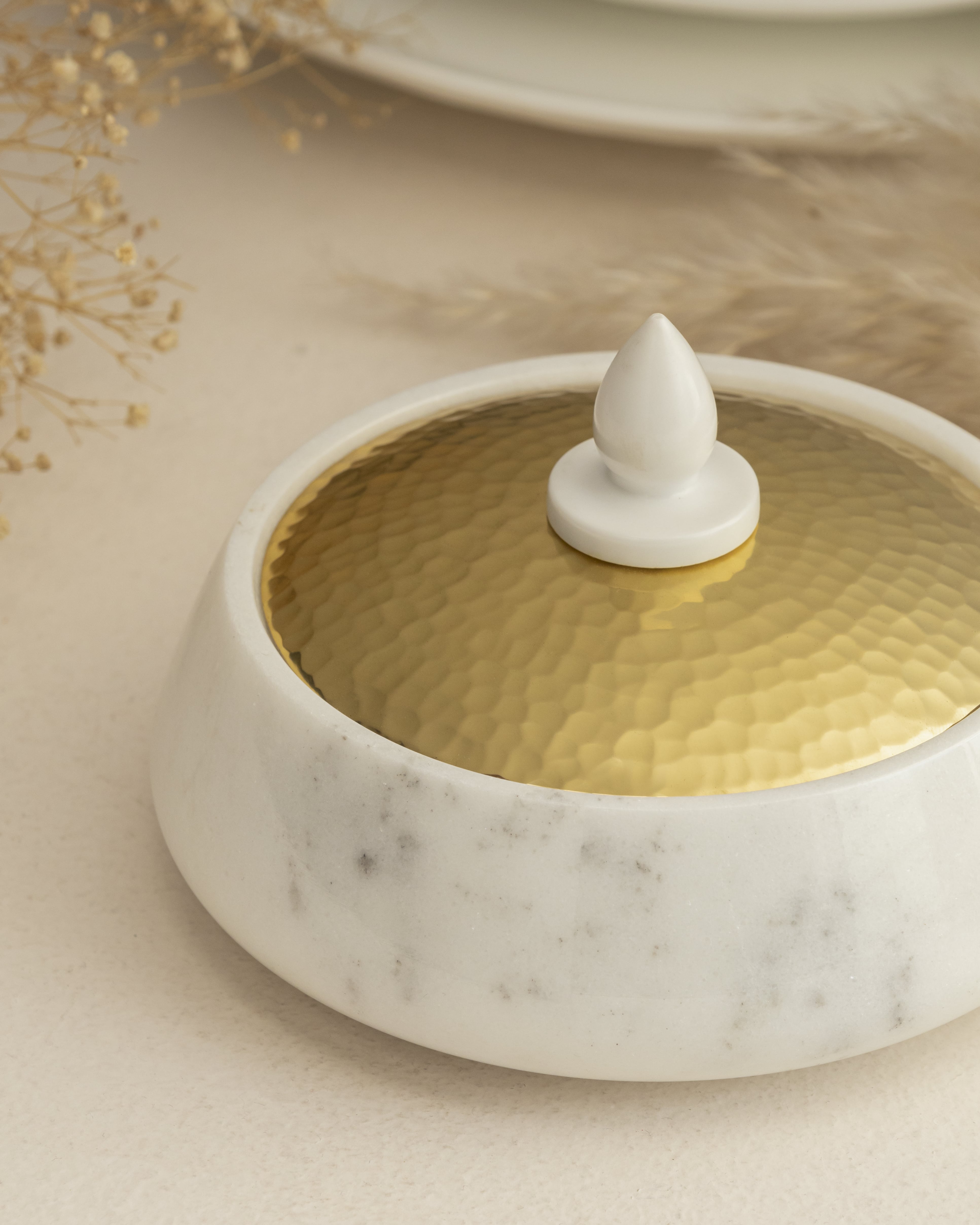 Trinket Box-White Marble