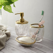Olivia Daimond Crystal Cut Bathroom Set In Gold