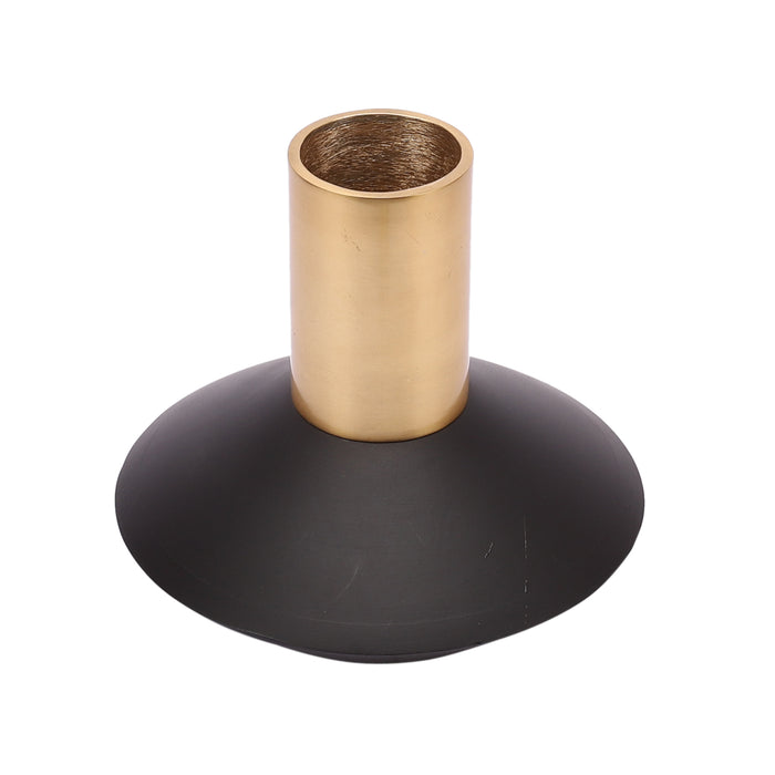 Short Deidra Vase Matt Gold & Black Wood