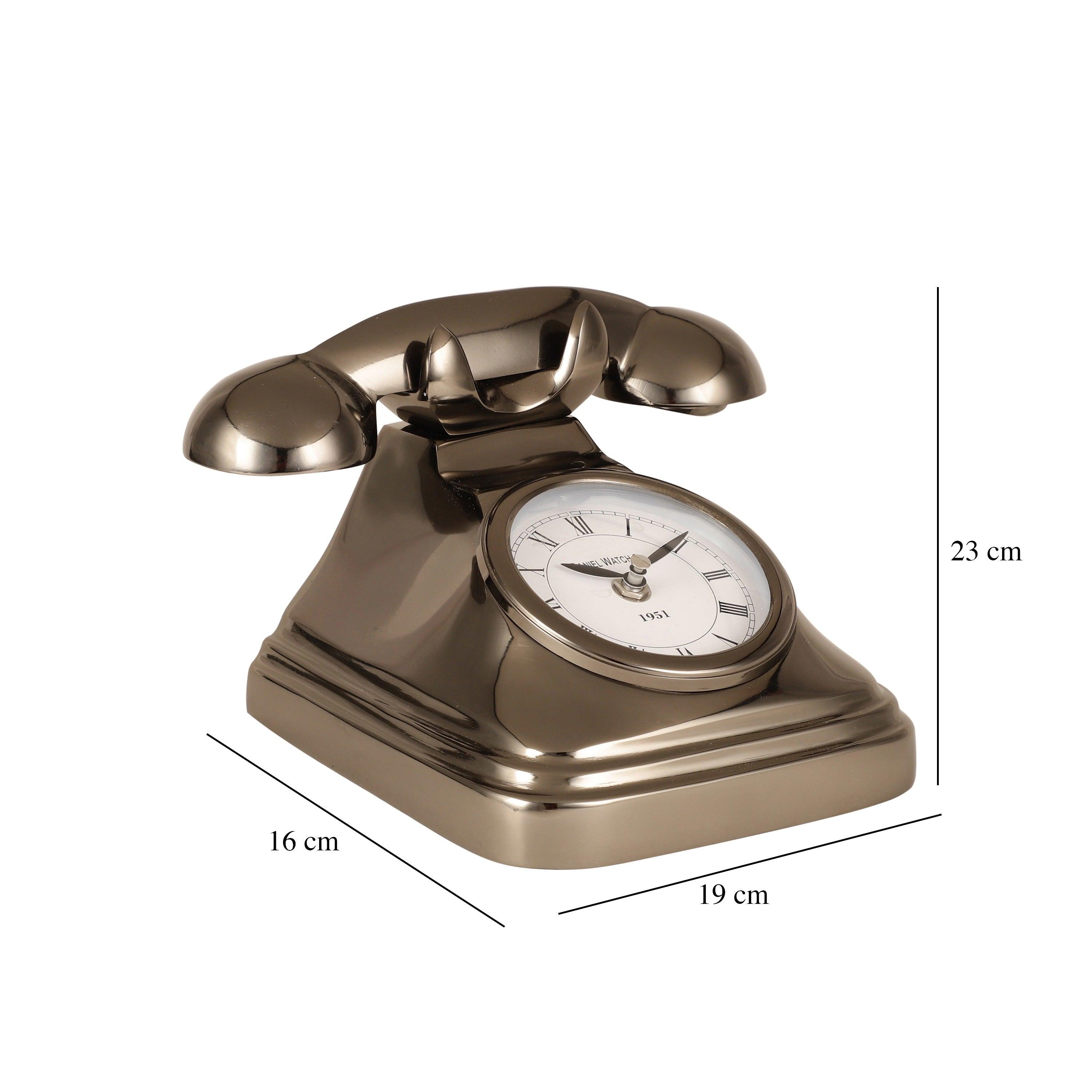 Dial Time Table Clock in Black Finish