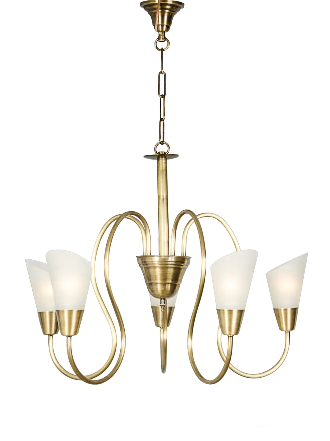 Modern Cone Antique Brass Chandelier