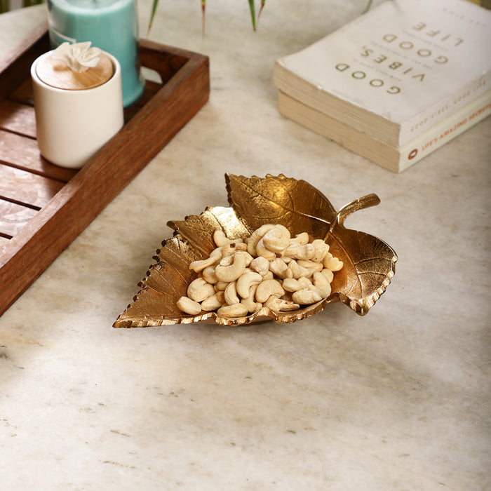 Gold Serving Tray Platter | - Maple Leaf